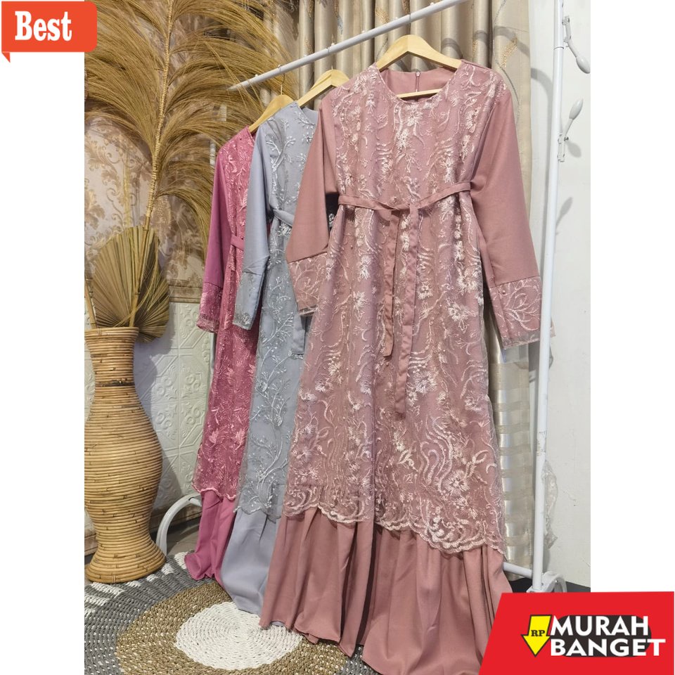 Tren baju lebaran wanita 2023- baju brukat terbaru 2022 brukat kekinian modern cantik simple elegan 