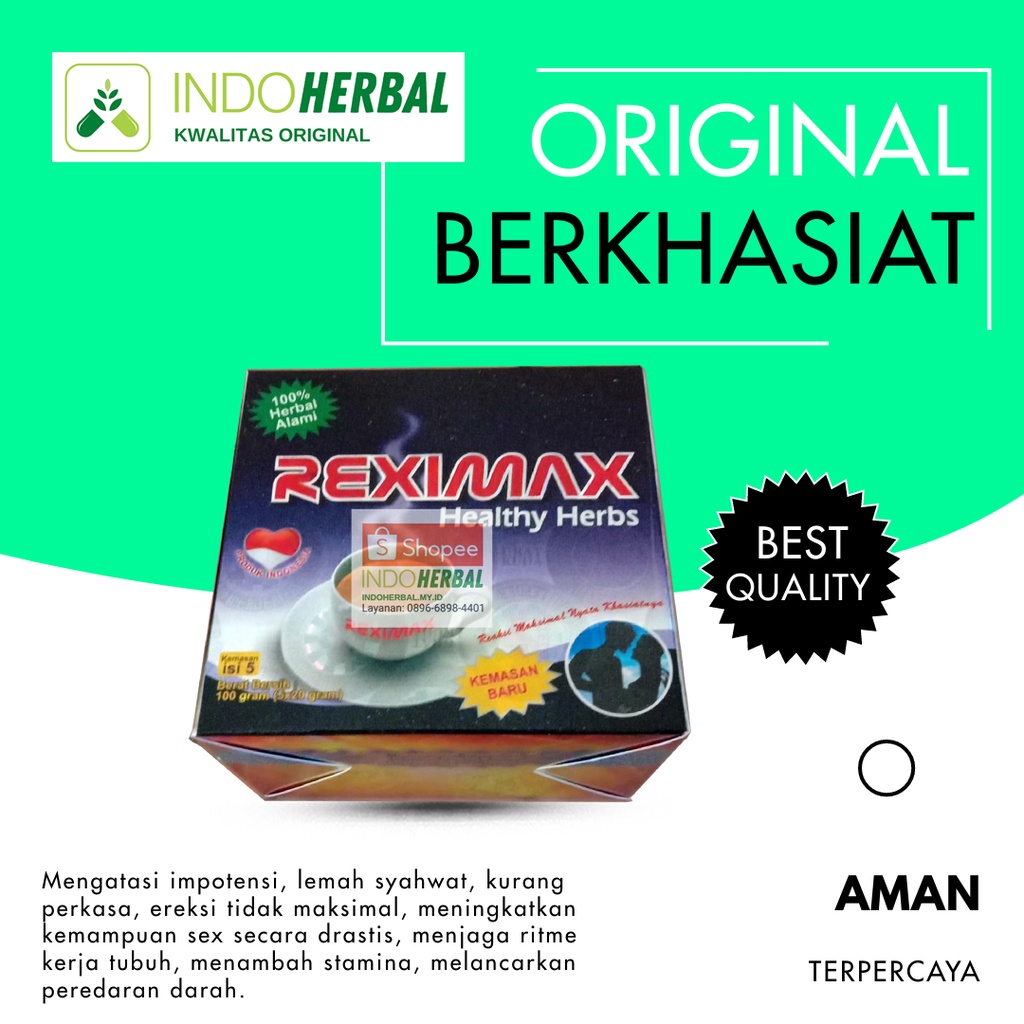 

Kopi Reximax isi 5 Sachet Original Jamu Kopi (Kuat) Tahan Lama Menambah Stamina Pria Dewasa dan Bertenaga