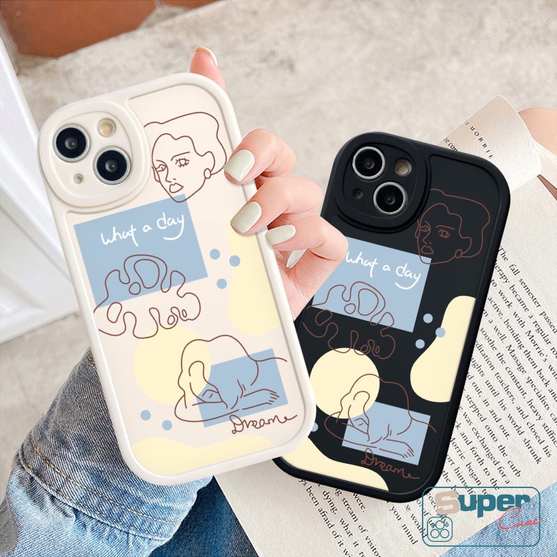 Untuk Infinix Smart 5 6 Hot 11 10T 10s 11s 9 10 Play Hot 10 Lite Infinix Note 8 Fashion Ins Art Leaf Face Tpu Silicon Back Case Pasangan Soft Case