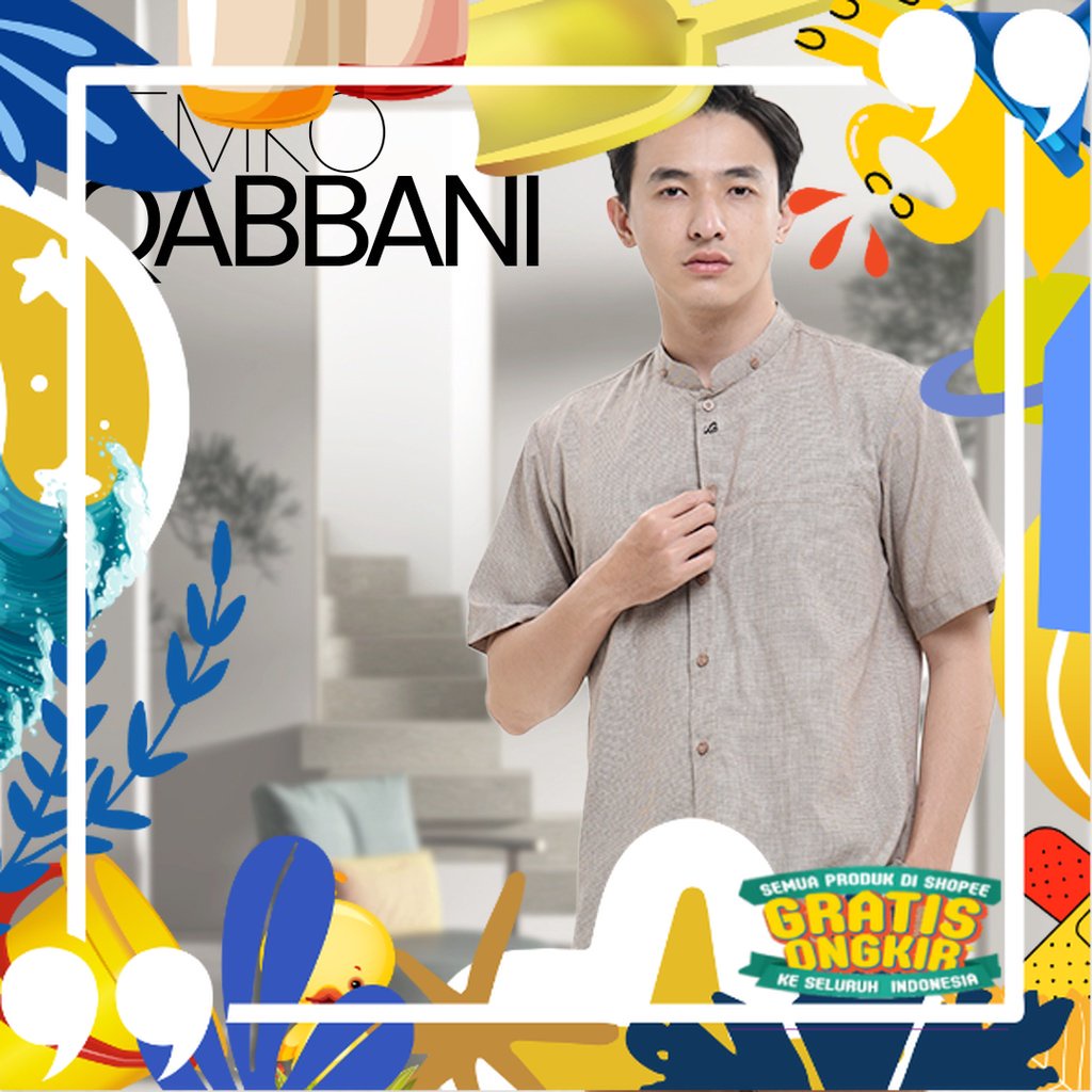 Kemeja Koko (Kemko) Lengan Pendek Qabbani Rabbani Terbaru/ Pink Coklat Maron khaki ungu