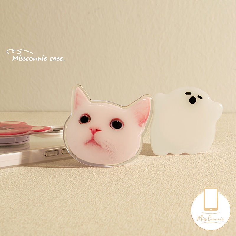 Cute Strawberry Bear Manyo Phone Grip Kartun The Power.puff Girls Glossy Airbag Braket Lipat Lovely Cat Dog Funny Ghost Universal Scalable Phone Stand Holder