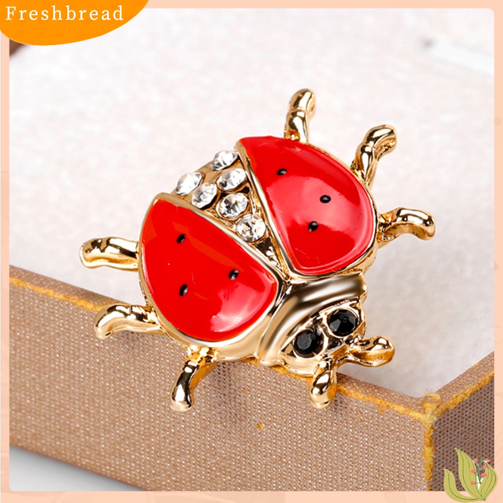 &lt; Freshbread &gt; Berlian Imitasi Mengkilap Hewan Natal Merah Locust Pesta Bros Pin Hadiah Yang Indah