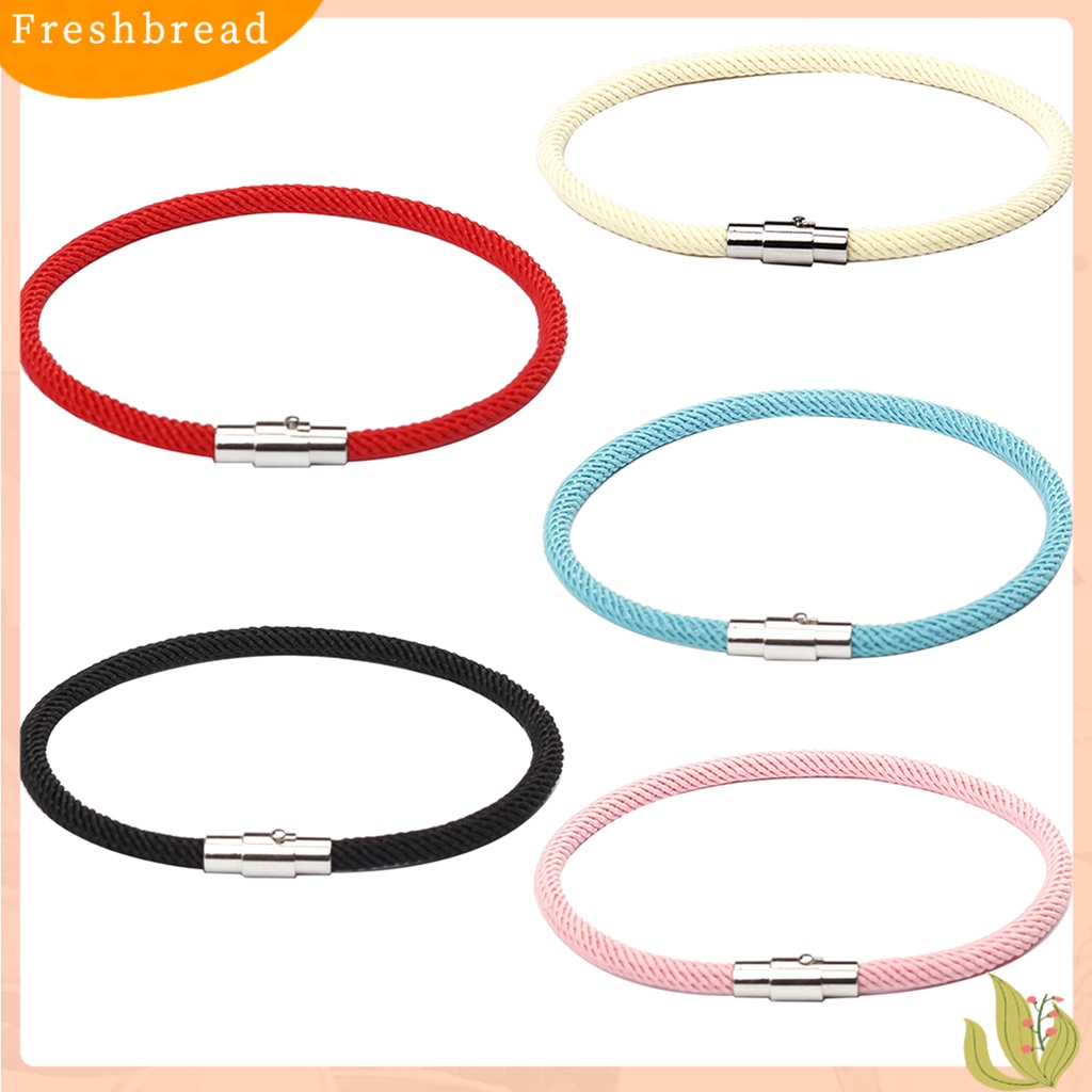 &lt; Freshbread &gt; Gelang Couple Warna Solid Gesper Tali Nilon Perhiasan Pasangan Keberuntungan Untuk Pesta