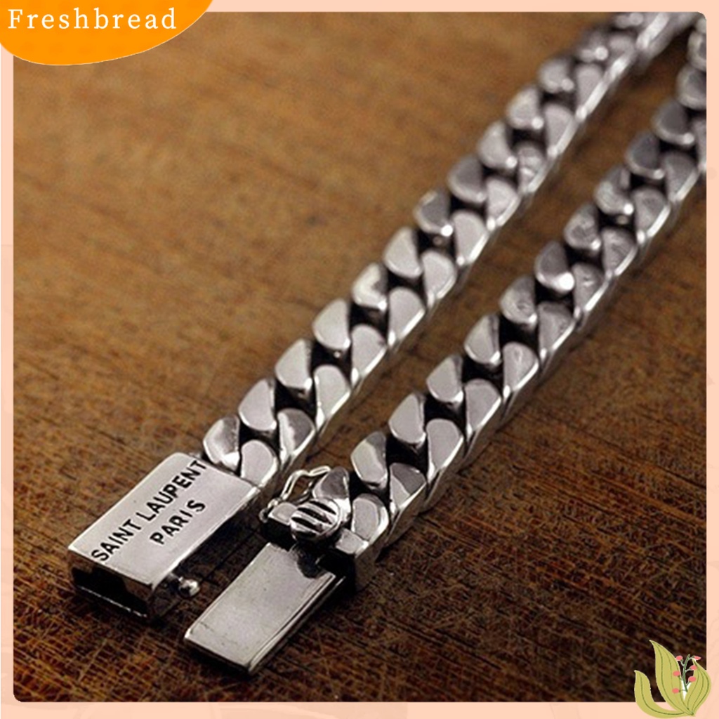 &lt; Freshbread &gt; Kuba Menebal Anti Putus Pria Gelang Retro Dikepang Rantai Punk Gelang Perhiasan Aksesori