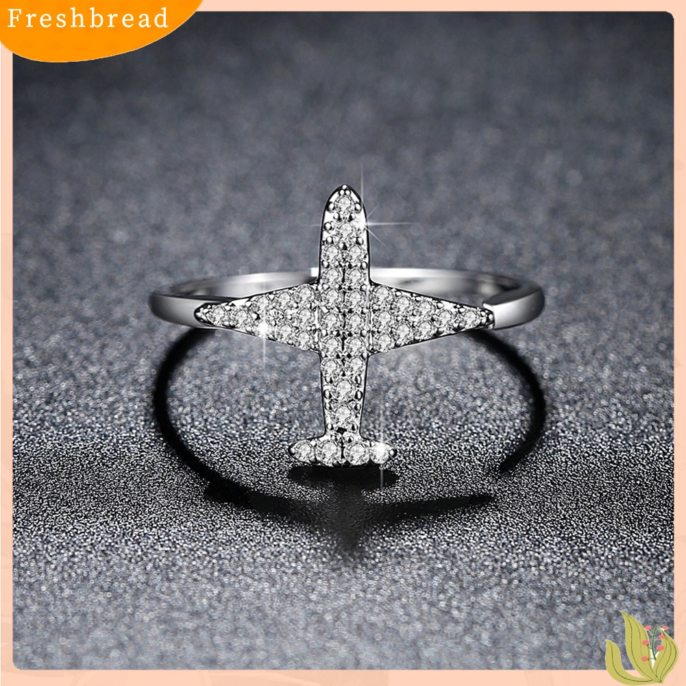 &lt; Freshbread &gt; Wanita Keren Berlian Imitasi Pesawat Manset Cincin Pernikahan Janji Pertunangan Pesta Jewely