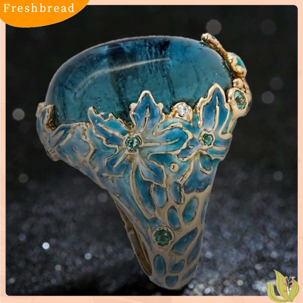 &lt; Freshbread &gt; Cincin Hias Eye-catching Anti-Cacat Retro Elegan Bunga Elemen Lady Ring Untuk Kehidupan Sehari-Hari