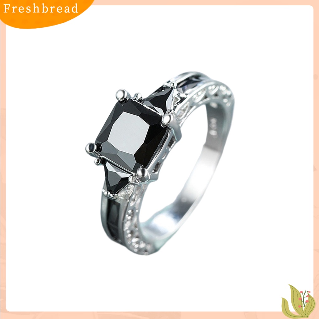 &lt; Freshbread &gt; Wanita Cincin Cubic Zirconia Eropa Dan Amerika Berongga Keluar Vintage Geometris Dekorasi Bersinar Lady Janji Pernikahan Band Cincin Perhiasan Aksesori