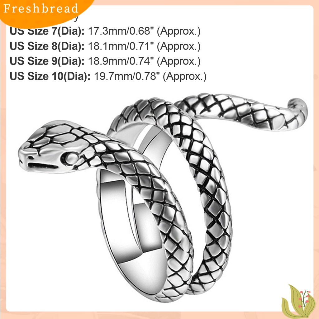 &lt; Freshbread &gt; Cincin Jari Bentuk Ular Perhiasan Hadiah Alloy Punk Cobra Bentuk Ular Ring Untuk Pesta