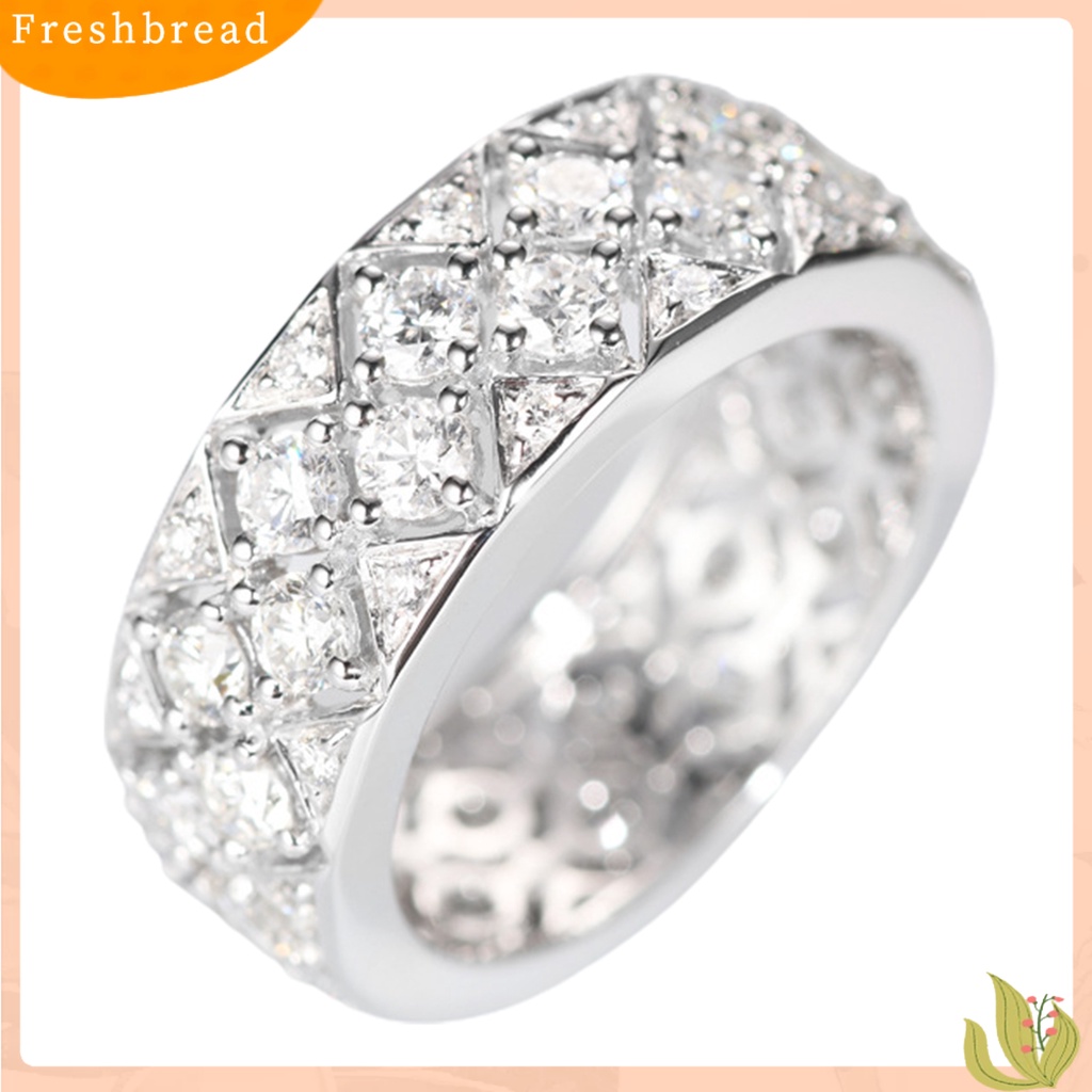 &lt; Freshbread &gt; Cincin Wanita Multi Ukuran Cincin Jari Kristal Imitasi Hias Bersinar Untuk Pakaian Sehari-Hari