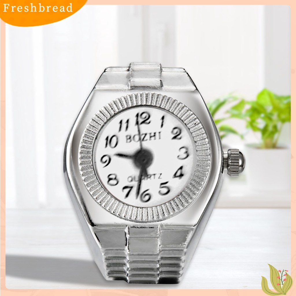 &lt; Freshbread &gt; Jam Tangan Cincin Jari Bentuk Melar Unisex Pointer Dial Bulat Quartz Watch Ring Untuk Pesta Cocktail