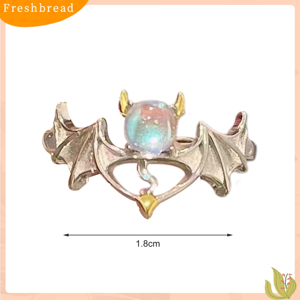 &lt; Freshbread &gt; Cincin Couple Pembukaan Adjustable Pria Wanita Bersinar Faux Moonstone Finger Ring Untuk Pernikahan