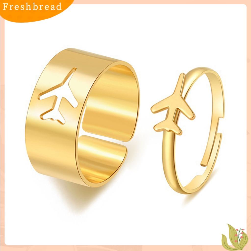 &lt; Freshbread &gt; 2Pcs Cincin Jari Pesawat Bintang Bulan Hollow Pria Wanita Vintage Butterflies Rings Untuk Pernikahan