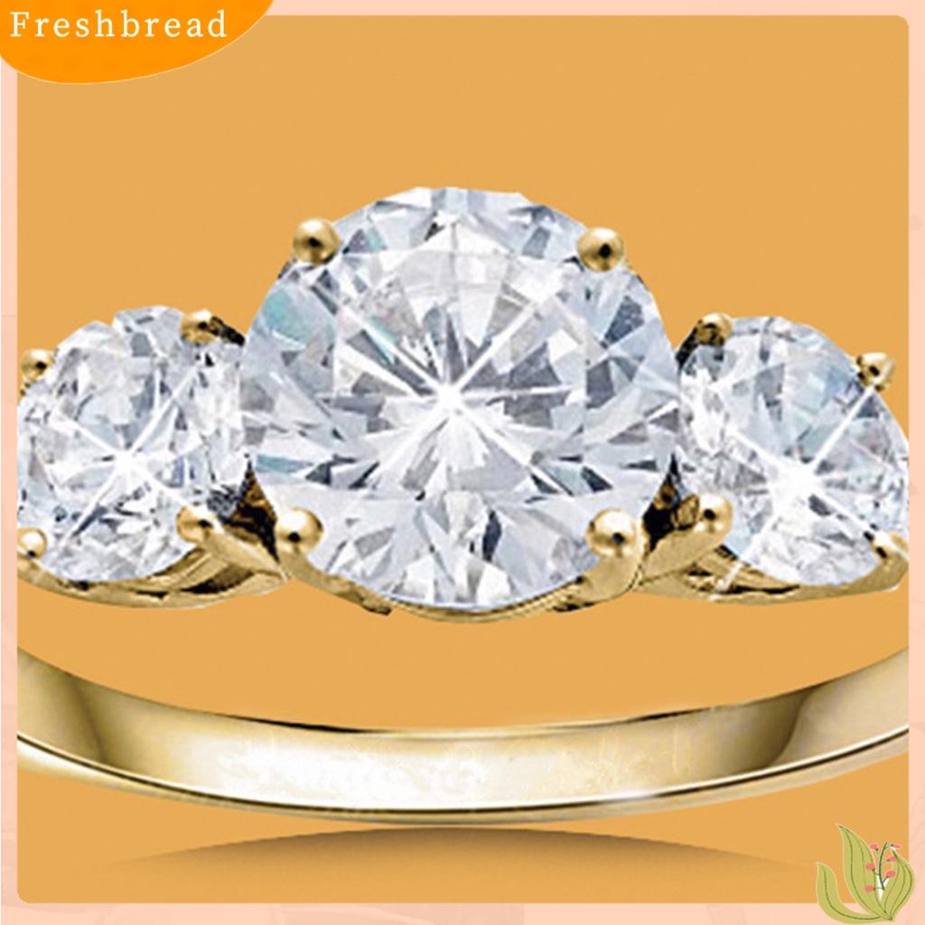 &lt; Freshbread &gt; 2Pcs Cincin Kreatif Hadiah Valentine Alloy Wanita Cubic Zircon Hias Ring Untuk Pernikahan