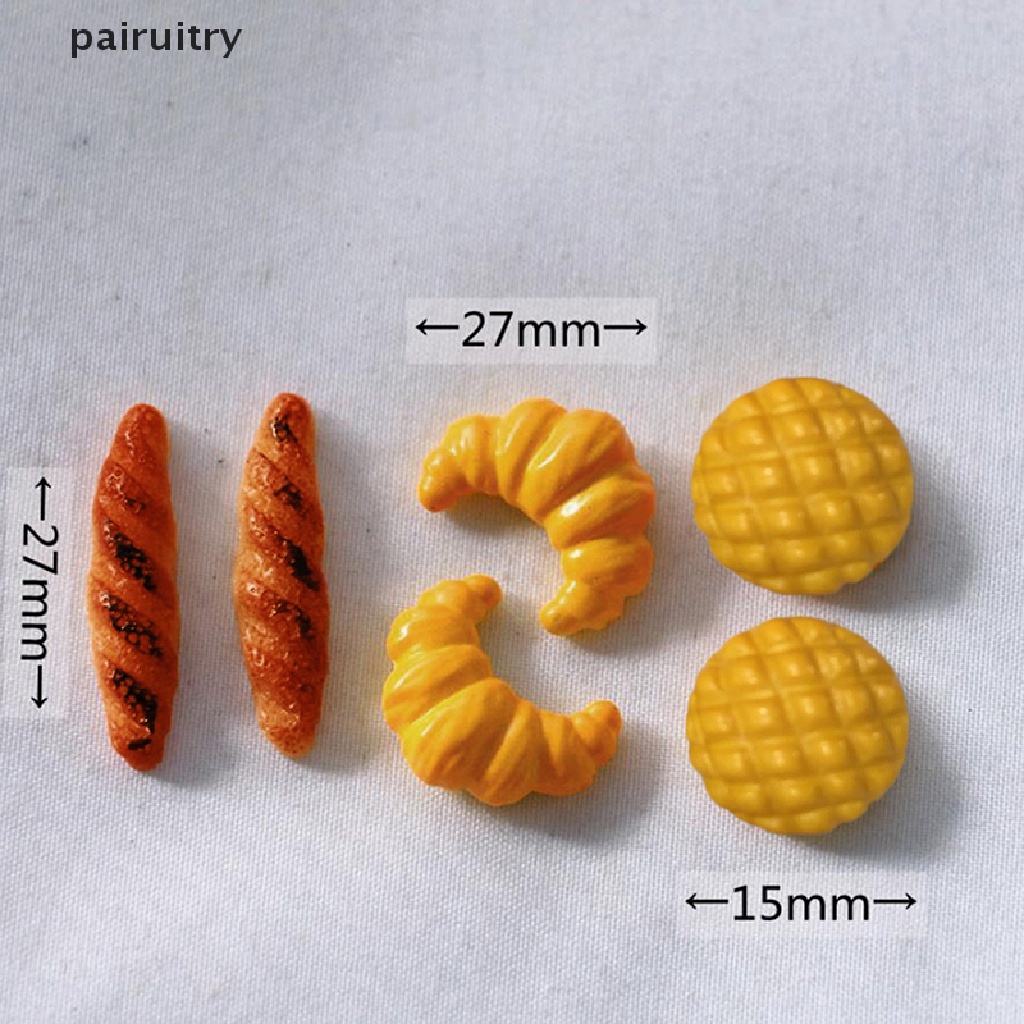 Prt 6Pcs Simulasi Croissant Roti Rumah Boneka Miniatur Makanan Snack Mainan Dapur PRT