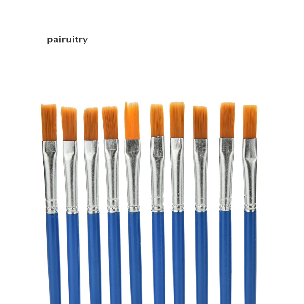 Prt 10pcs/Set Kuas Cat Set New Nylon Blue Brush Kid Watercolor Gambar Paing PRT