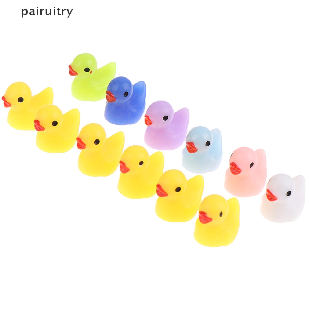 Prt 50PCS Lucu Mini Resin Bebek Kuning Ornamen Miniatur Angka Dekorasi Rumah Boneka PRT