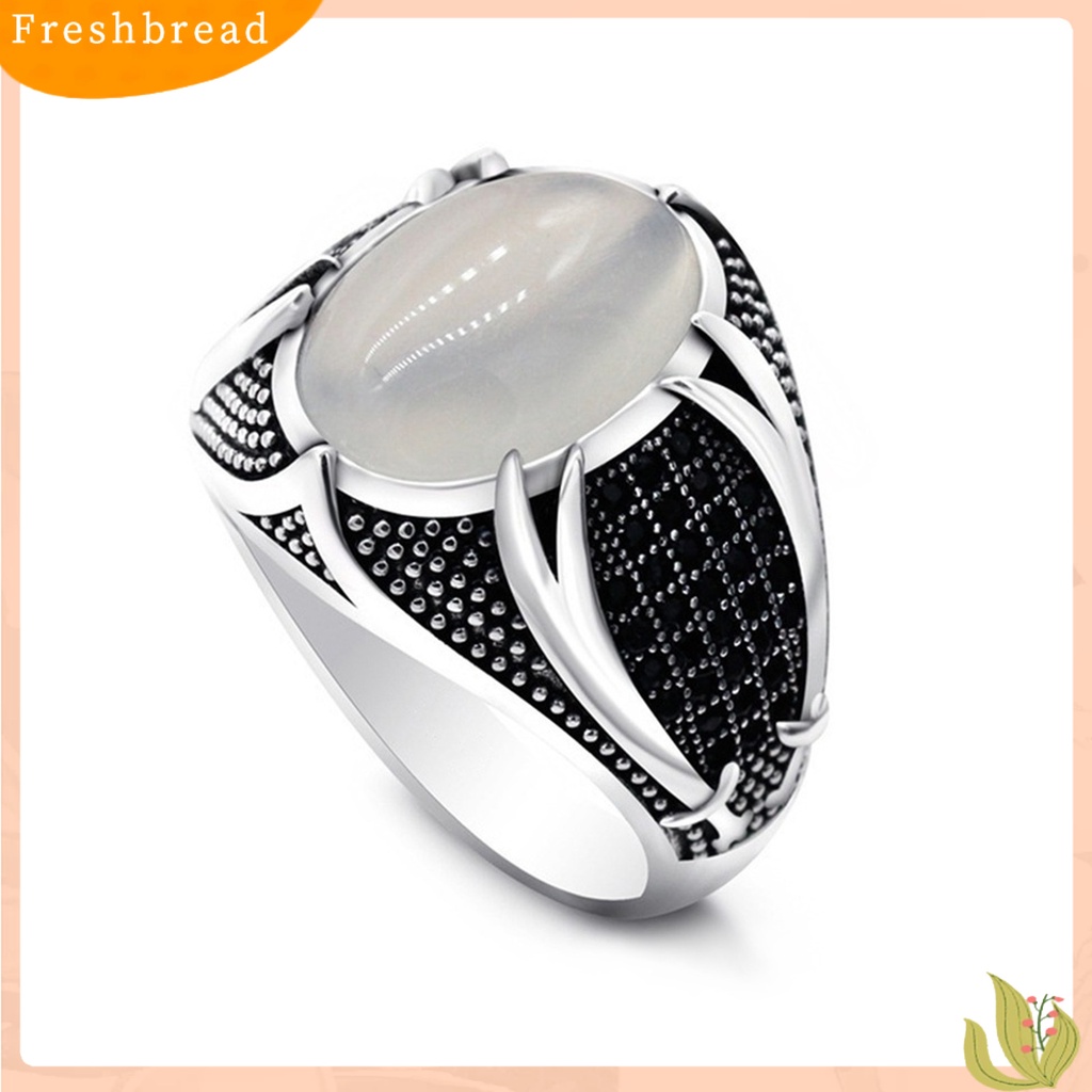 &lt; Freshbread &gt; Pria Cincin Retro Berlian Imitasi Hias Alloy Pria Vintage Pedang Ganda Jari Cincin Perhiasan Untuk Pesta