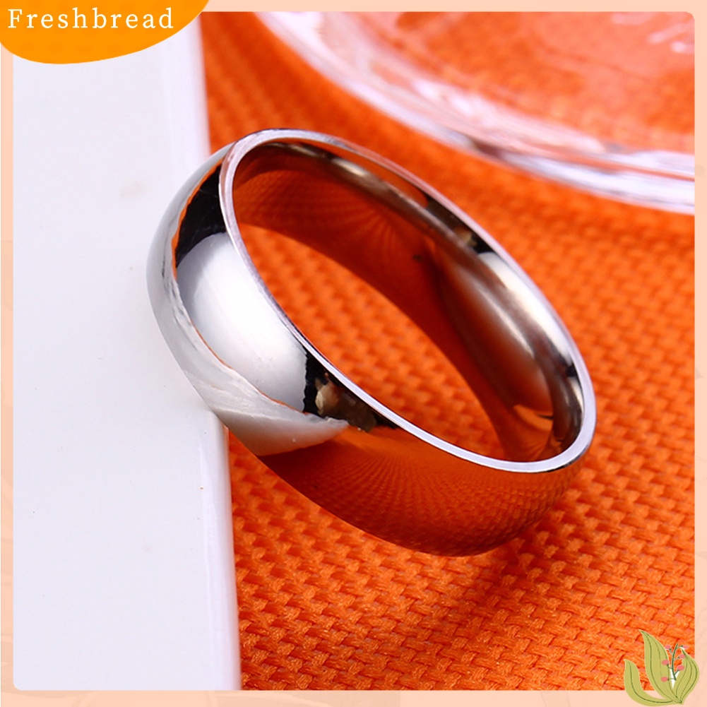 &lt; Freshbread &gt; Unisex Fashion Stainless Steel Pertunangan Pasangan Band Jari Cincin Perhiasan Hadiah