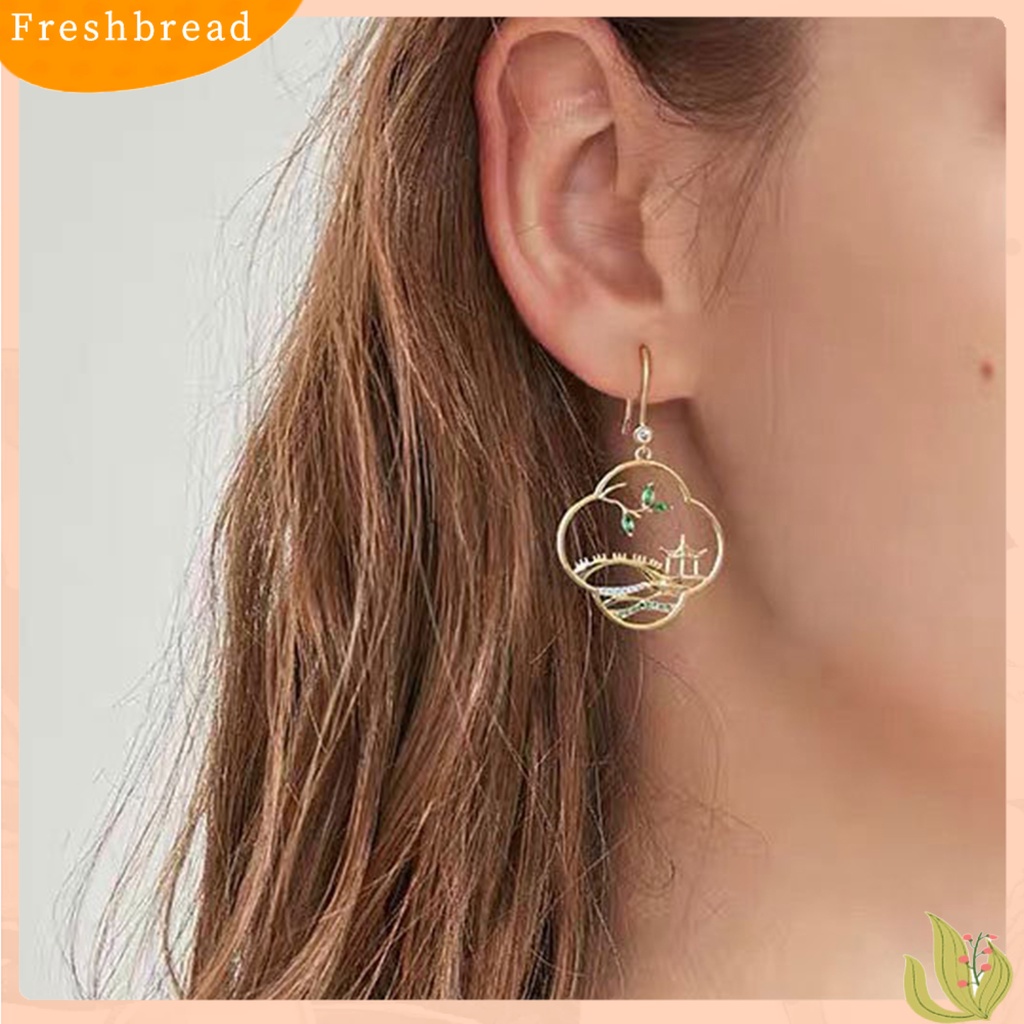 &lt; Freshbread &gt; 1pasang Anting Tusuk Bentuk Geometri Vintage Hias Gaya China Untuk Pesta Ulang Tahun