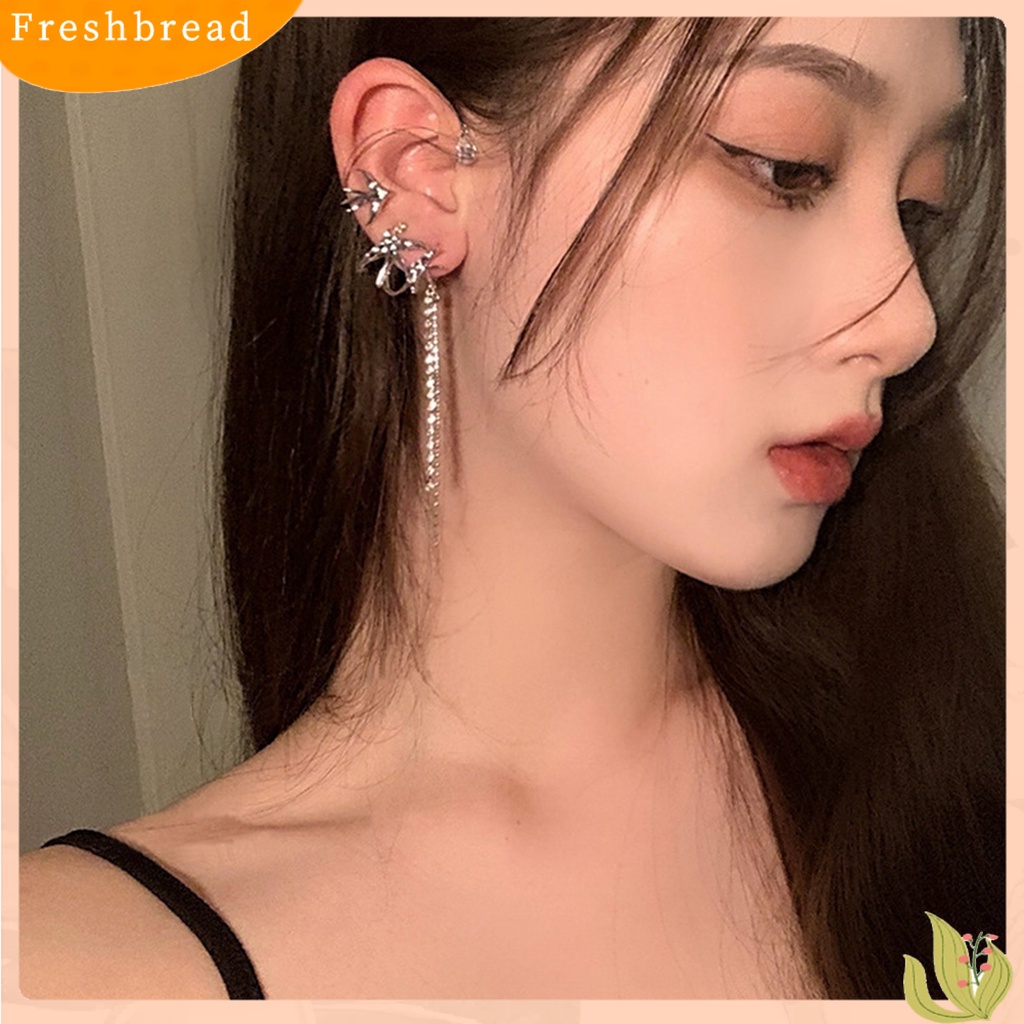 &lt; Freshbread &gt; 1pasang Anting Wanita Terbang Bentuk Walet Jumbai Perhiasan Fashion Penampilan Anting Klip Elektroplating Untuk Pakaian Sehari-Hari