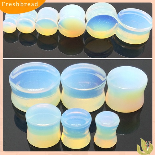 &lt; Freshbread &gt; 1pc 5-18mm Opalite Double Flared Saddle Gauges Ear Plug Tindik Tandu Keren