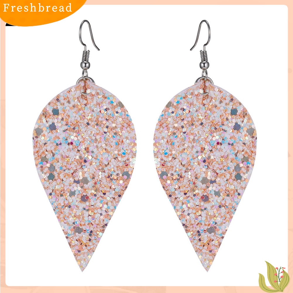 &lt; Freshbread &gt; Gaya Punk Tetesan Air Menjuntai Drop Shiny Sequin Women Hook Earrings Perhiasan Hadiah