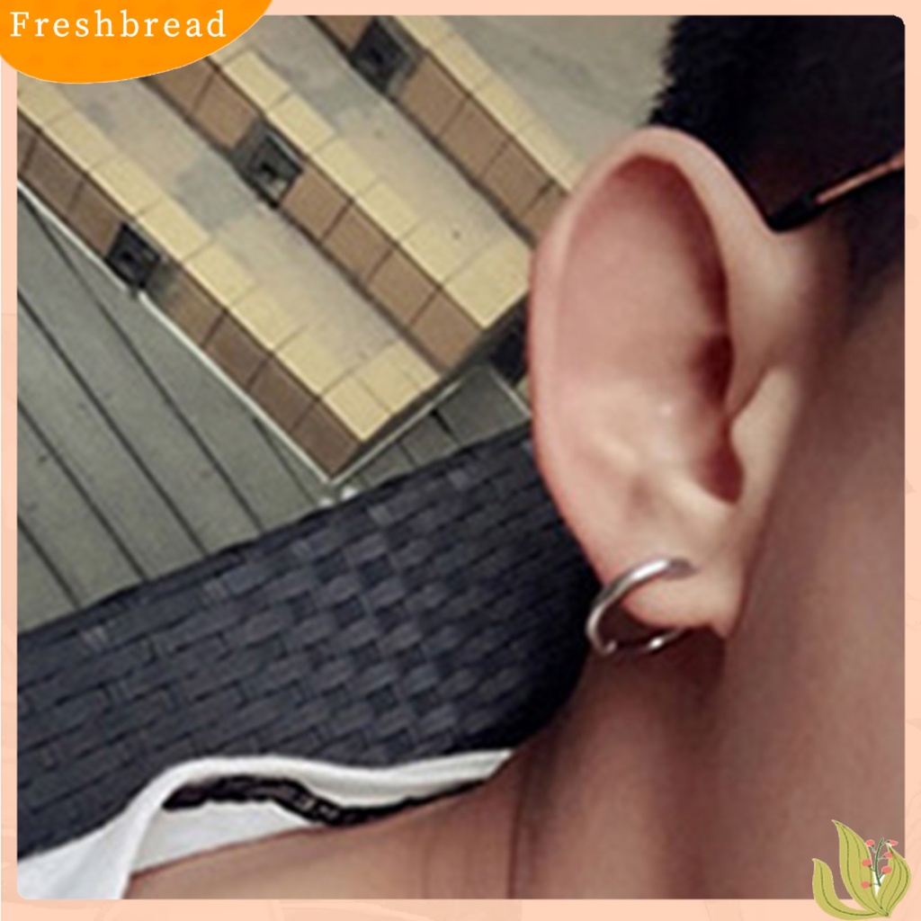 &lt; Freshbread &gt; 1Pc Unisex Keren Anting Bulat Non Tindik Telinga Hoop Earring Clip Untuk Pakaian Sehari-Hari