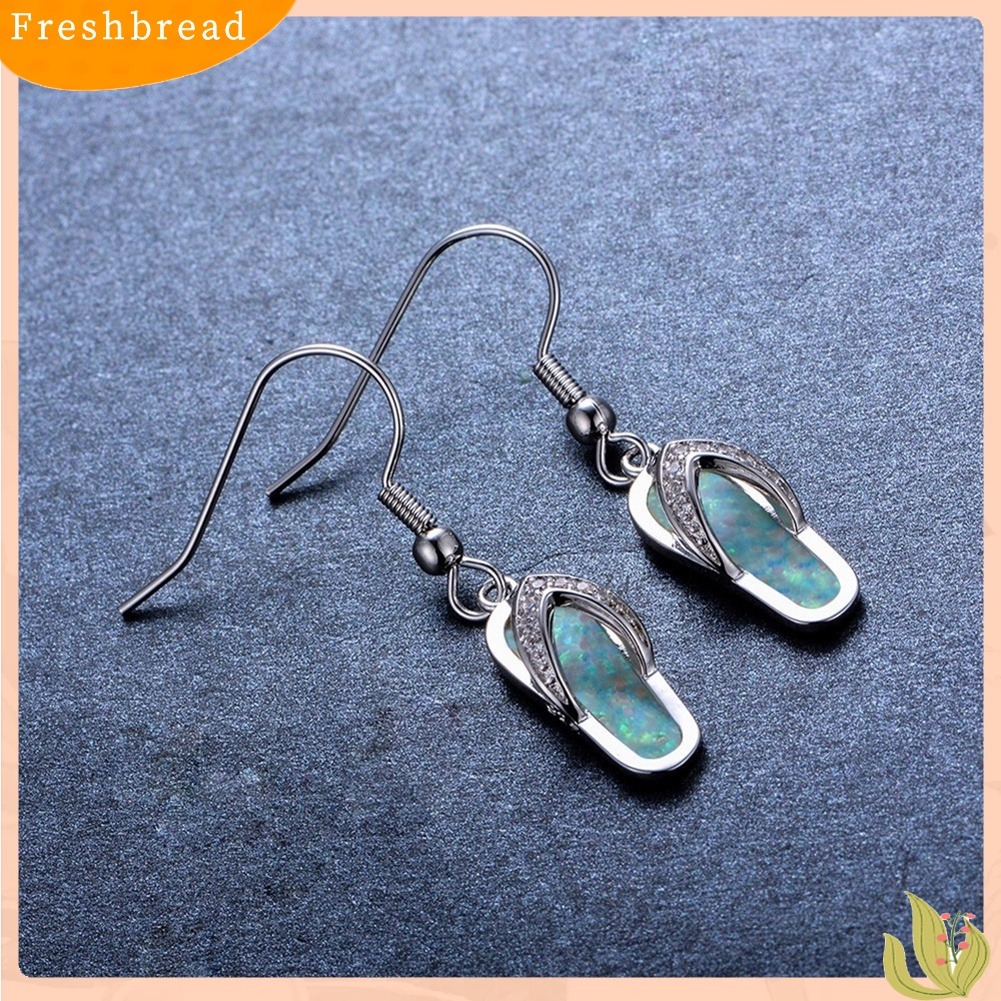 < Freshbread > Musim Panas Pantai Wanita Berlian Imitasi Sandal Jepit Liontin Kait Anting Perhiasan Hadiah