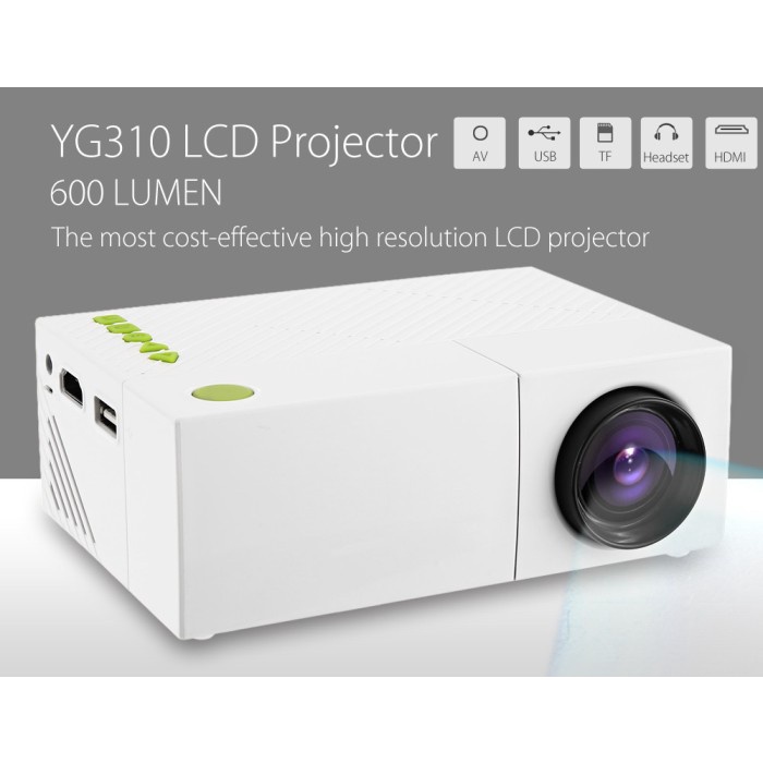 Projector Mini LED Portabel Proyektor 800LM HDMI Home Theater YG310