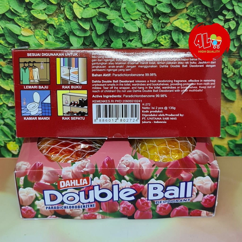 Kapur Barus Kamper Dahlia Toilet Double Ball Deodorant Hilangkan Bau isi 2