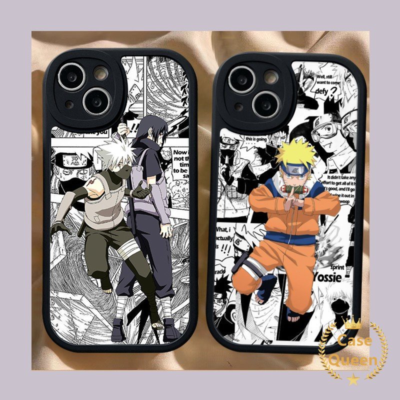 IPHONE Kartun One Piece Naruto Luffy Case Kompatibel Untuk Iphone7Plus11 12 13 14 Pro MAX XR 7x6 8 6s 14 Plus XS MAX SE 2020 7 Plus Anime Trendi Lembut TPU Penutup Belakang