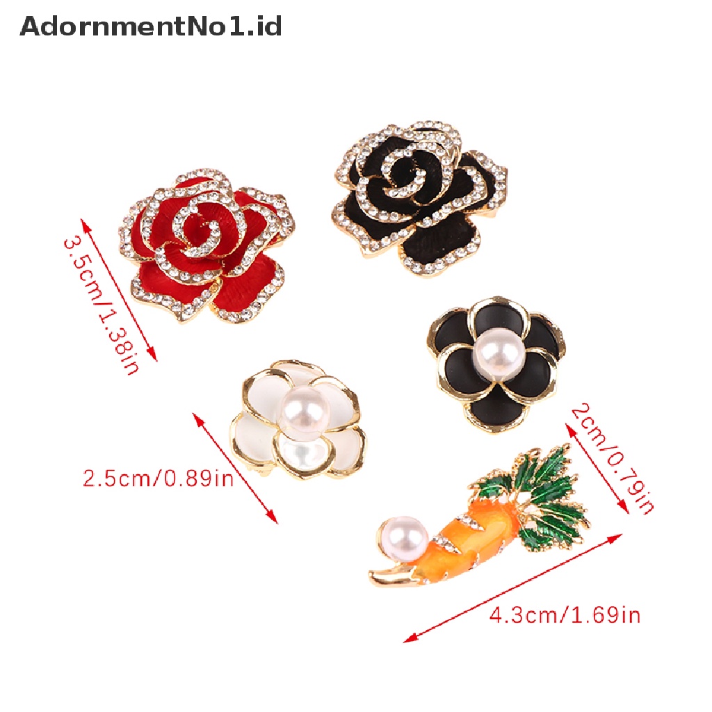 [AdornmentNo1] 1pc Wanita Bros Enamel Pin Merah Hitam Mawar Kerah Pin Bunga Lencana Bros [ID]