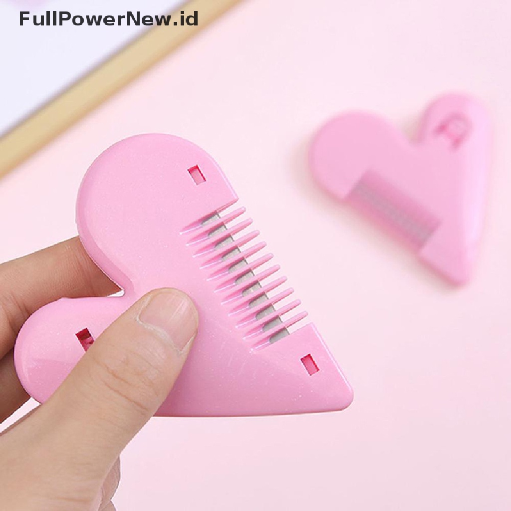 Power New Pink Mini Hair Trimmer Love Heart Shape Sisir Potong Rambut Dengan Pisau ID