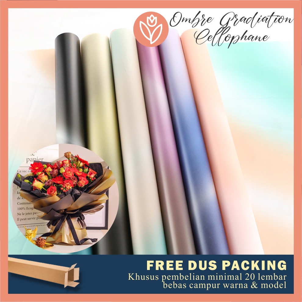 

TULIP PAPERIE ❤ KERTAS BUKET BUNGA CELLOPHANE FLOWER WRAPPING PAPER OMBRE GRADASI