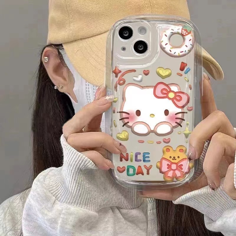 IPHONE Casing Transparan Kompatibel Untuk Iphone14 13 12 11 Pro XS Max X XR Silikon Lembut Shockproof Lucu Casing Ponsel Cover Sel Precticer