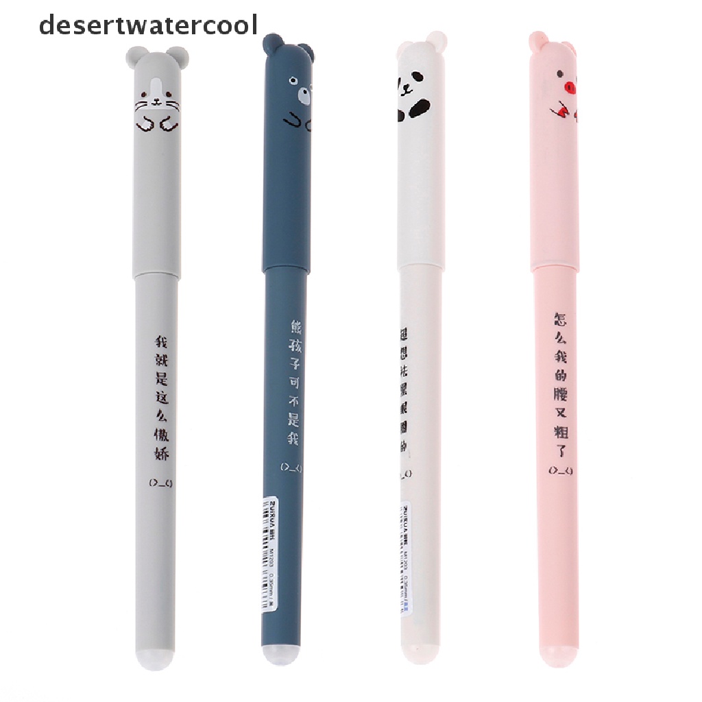 Deid 24pcs Animals Erasable Pen 0.5mm Erasable Pen Refills Batang Alat Tulis Bisa Dicuci Martijn