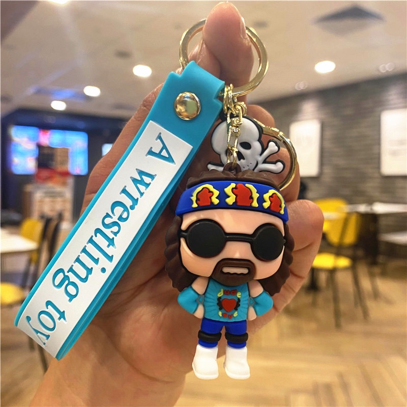 Kartun Gulat Mainan Gantungan Kunci Pribadi Kreatif Tas Aksesoris Kunci Mobil Liontin Keychain Hadiah