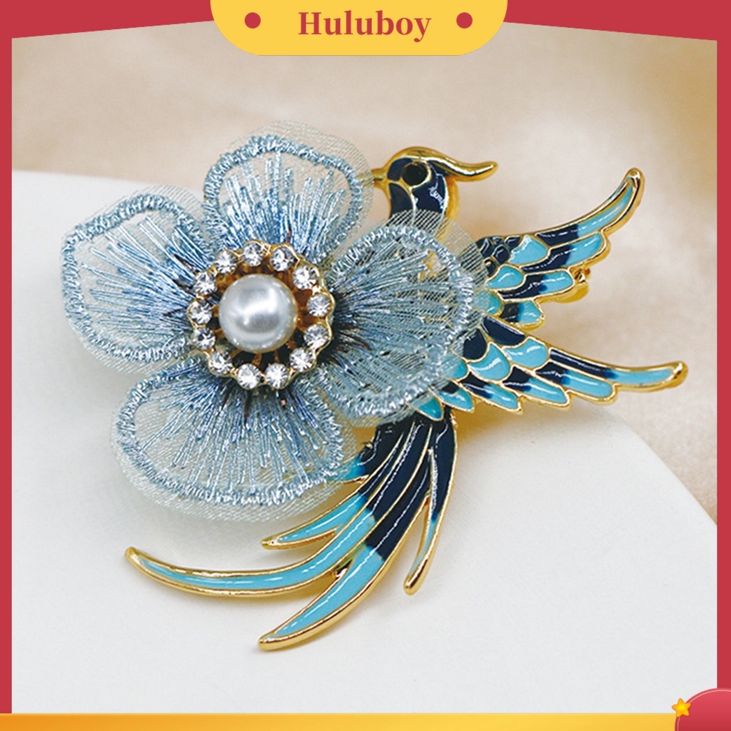 {Ready Stock} Lapel Pin Bordir Bunga Enamel Burung Alloy Mutiara Imitasi Berlian Imitasi Bros Pin Aksesoris Kostum