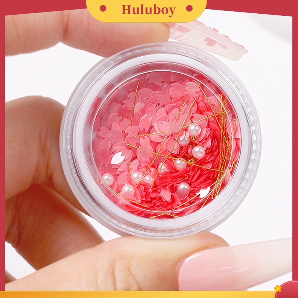 {In Stock} 1kotak Payet Kuku Bentuk Bunga Warna Cerah Ultra-Tipis Mengkilap Efek Visual Pertunjukan Pesona Unik Kelopak Hewan Peliharaan Nail Art Paillettes Sequin Flakes Ornamen Untuk Salon Kuku