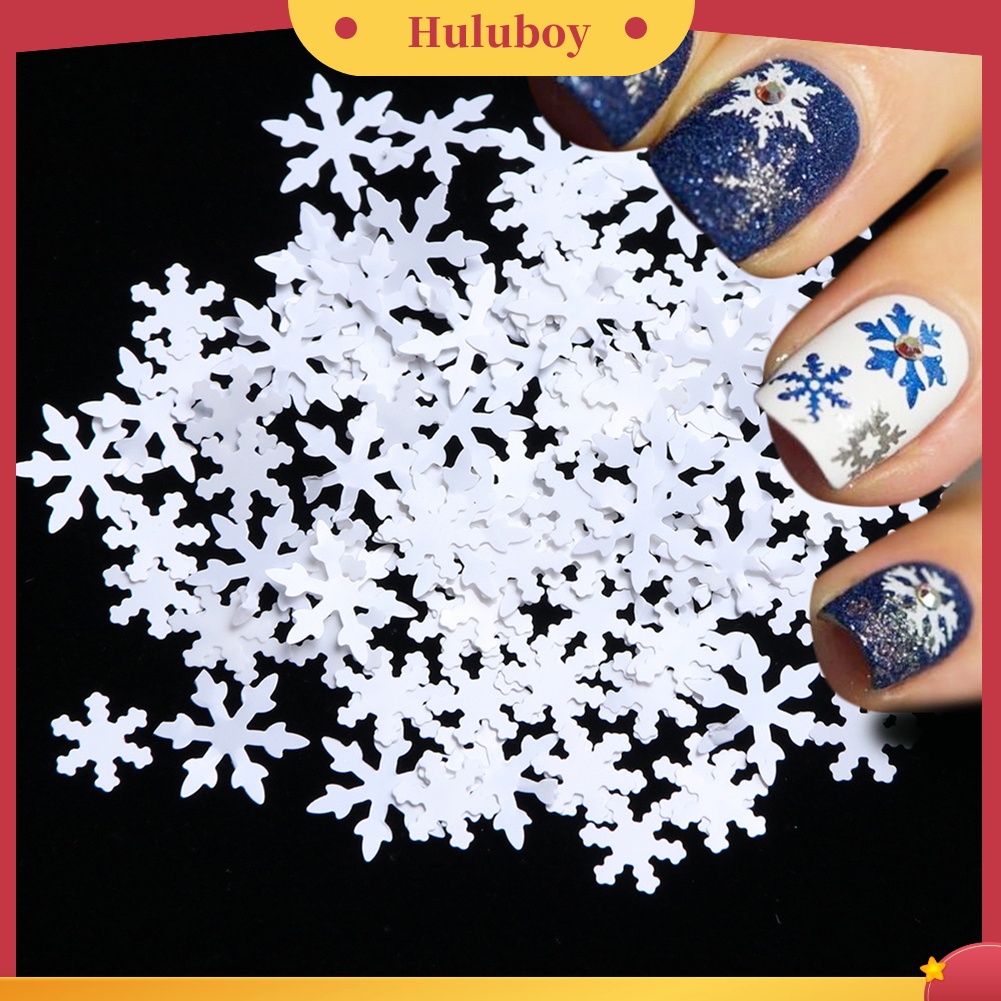 {In Stock} 1kotak Natal Dekorasi 3D Glitter Snowflake Nail Art Sequin Ultra-Tipis Flake