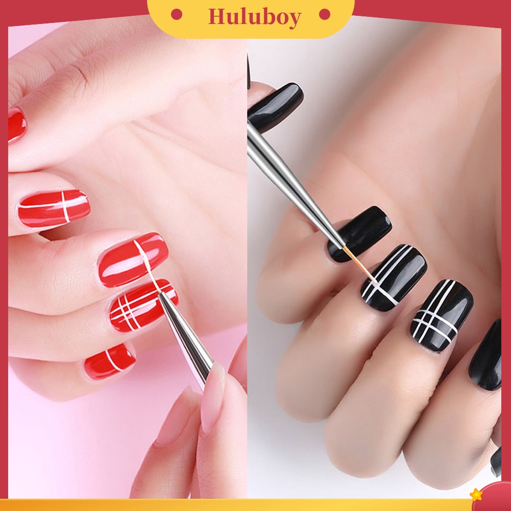 {In Stock} 3Pcs Kuas Lukisan Nail Art Kait Garis Tarik Bunga Pen Gel Extension