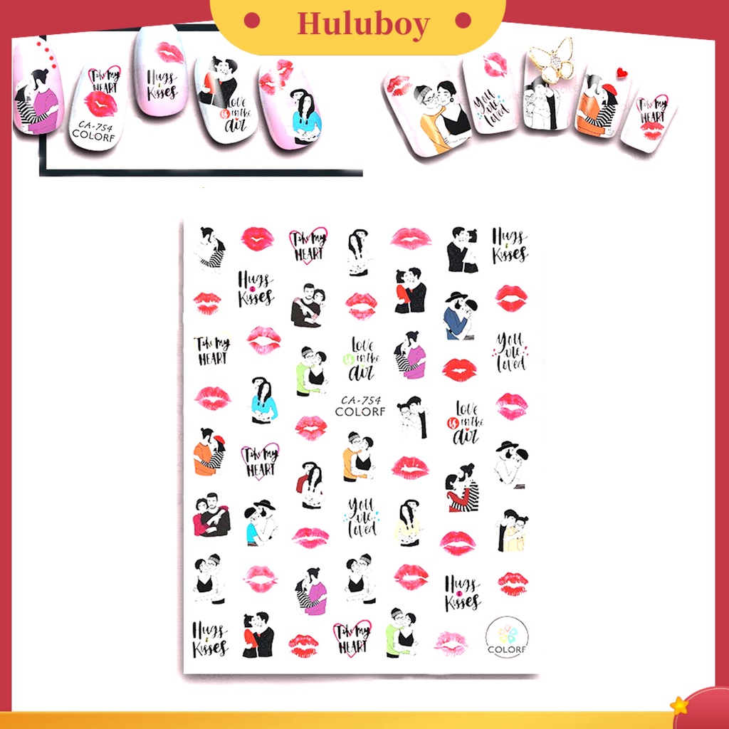 {In Stock} Stiker Kuku Perekat Diri Kuat Lengket Tahan Air Warna Cerah Pola Indah Tahan Luntur Hewan Peliharaan Hari Valentine Bertema Kuku Stiker Ornamen Perlengkapan Kuku