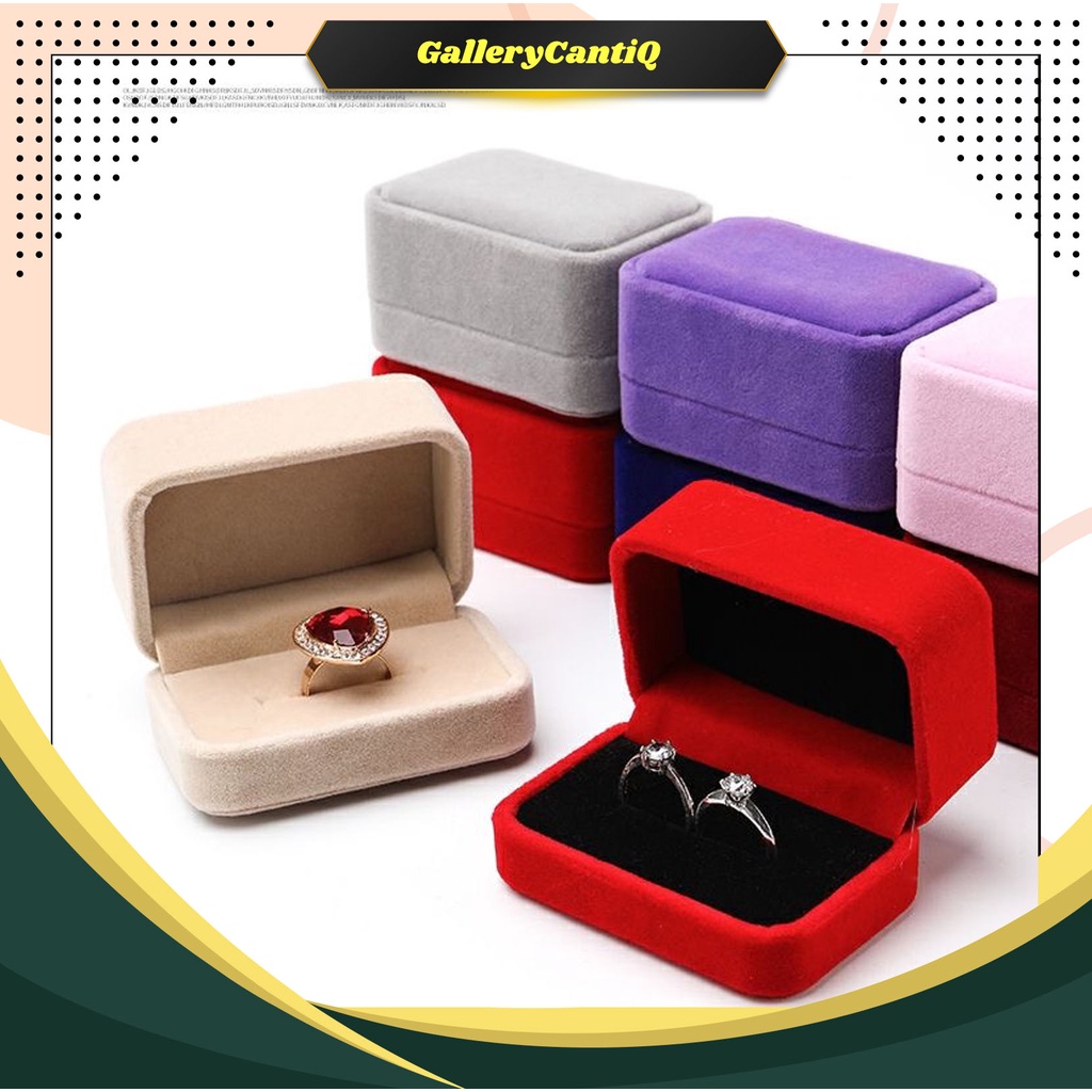 GalleryCantiQ - Kotak Perhiasan Travel Jewelry Box Anting Cincin untuk Mas Kawin TK07