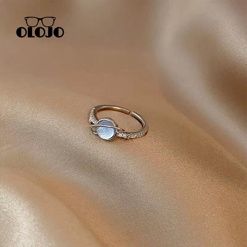 【COD】Planet Cincin Wanita Desain Rasa Kepribadian Mode Canggih Cahaya Mewah Indah Cincin