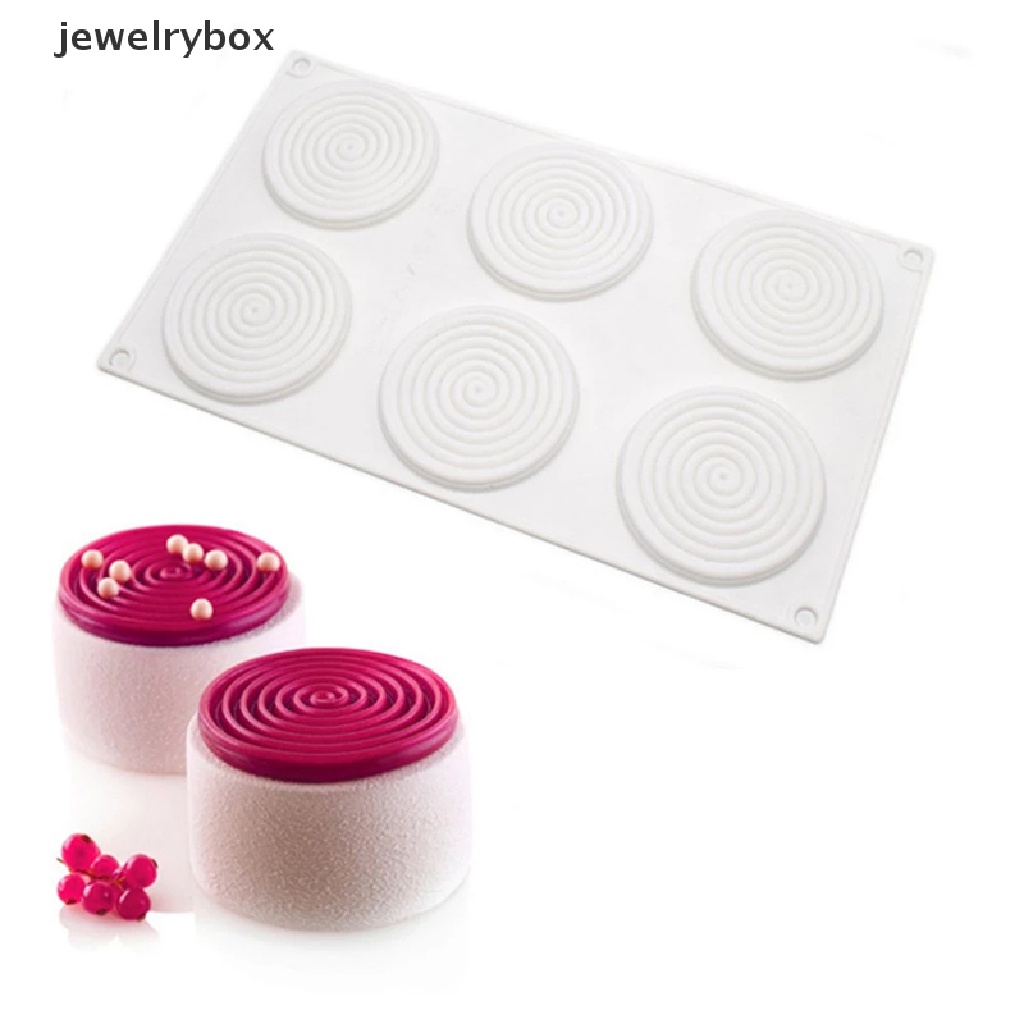 [jewelrybox] 6lubang Bentuk Spiral Cetakan Silikon 3D Cetakan Kue Mousse Untuk Es Krim Coklat Pastry Bakeware Dessert Art Pan Cake Mold Butik