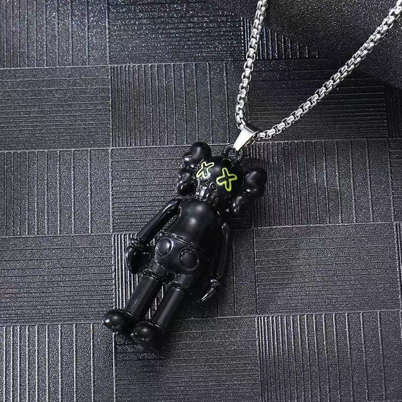 Kalung Pendamping KAWS Hitam Fashion Jepang Gaya Hip-hop Untuk Aksesoris Perhiasan Wanita Pria