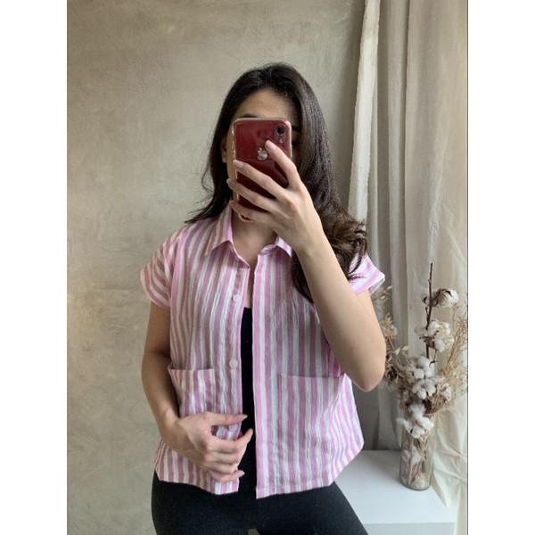 RYU STRIPE TOPS atasan kemeja wanita