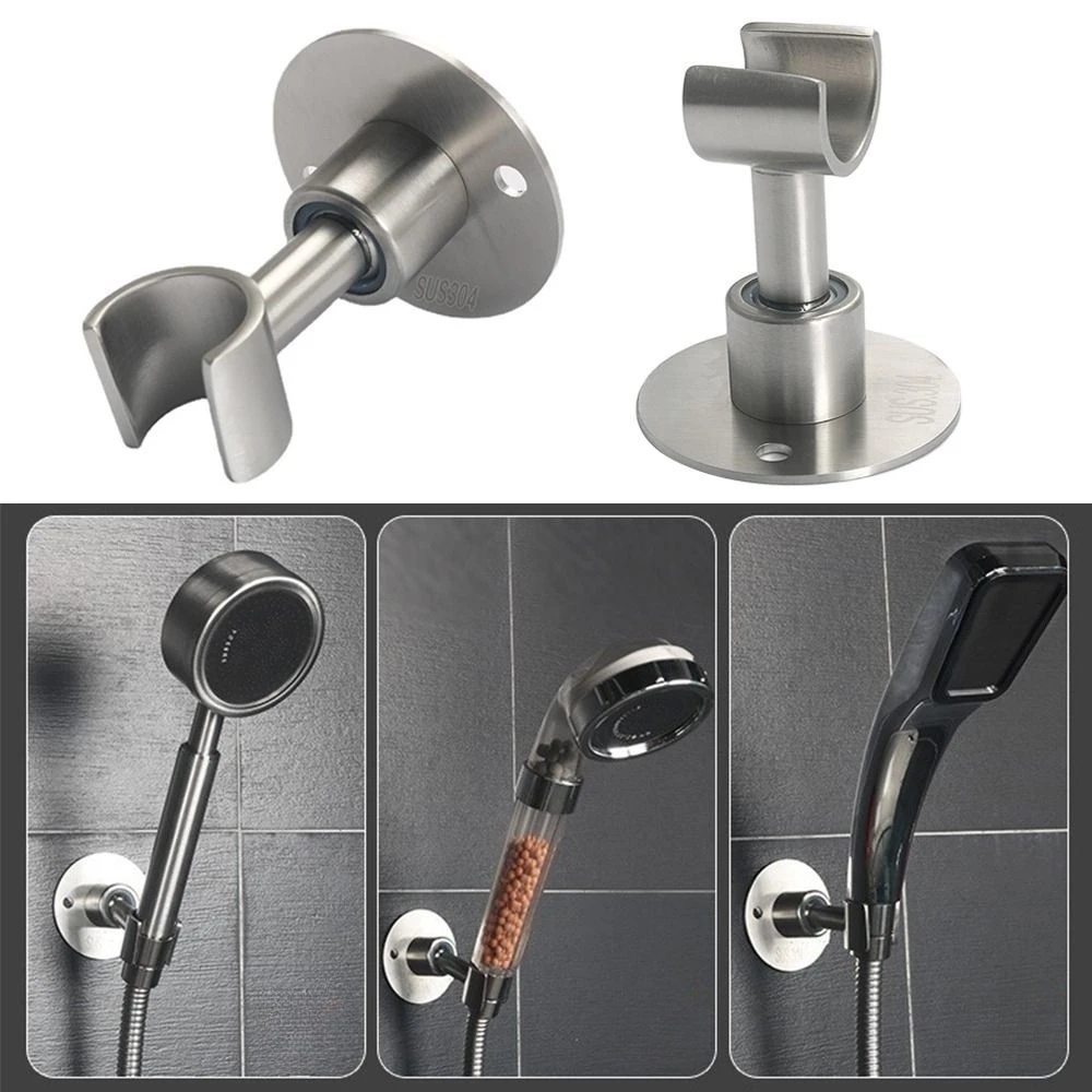 Bracket Shower Stainless 304dengan Sekrup/Rak Penyimpanan Shower Bantalan Beban Padat Dengan Lem Kuat /360 ° Holder Penyesuaian Gimbal Putar Dengan Pengait/Aksesori Kamar Mandi