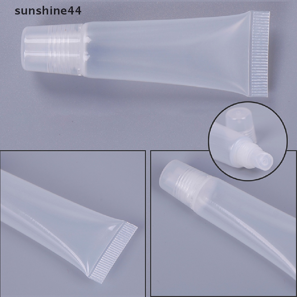 Sunshine 10PCS 8ml/15ml Tabung Plastik Kosong Lip Gloss Balm Wadah Kosmetik Bening ID