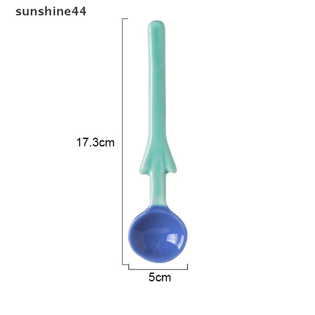 Sunshine 1Pc Sendok Keramik Bentuk Tulip 3D Bunga Sendok Kopi Sarapan Dessert Spoon ID